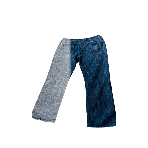 🖤 Six Lincoln New York Straight Fit Jeans 42x30 Distressed Dark Wash - Picture 3 of 5